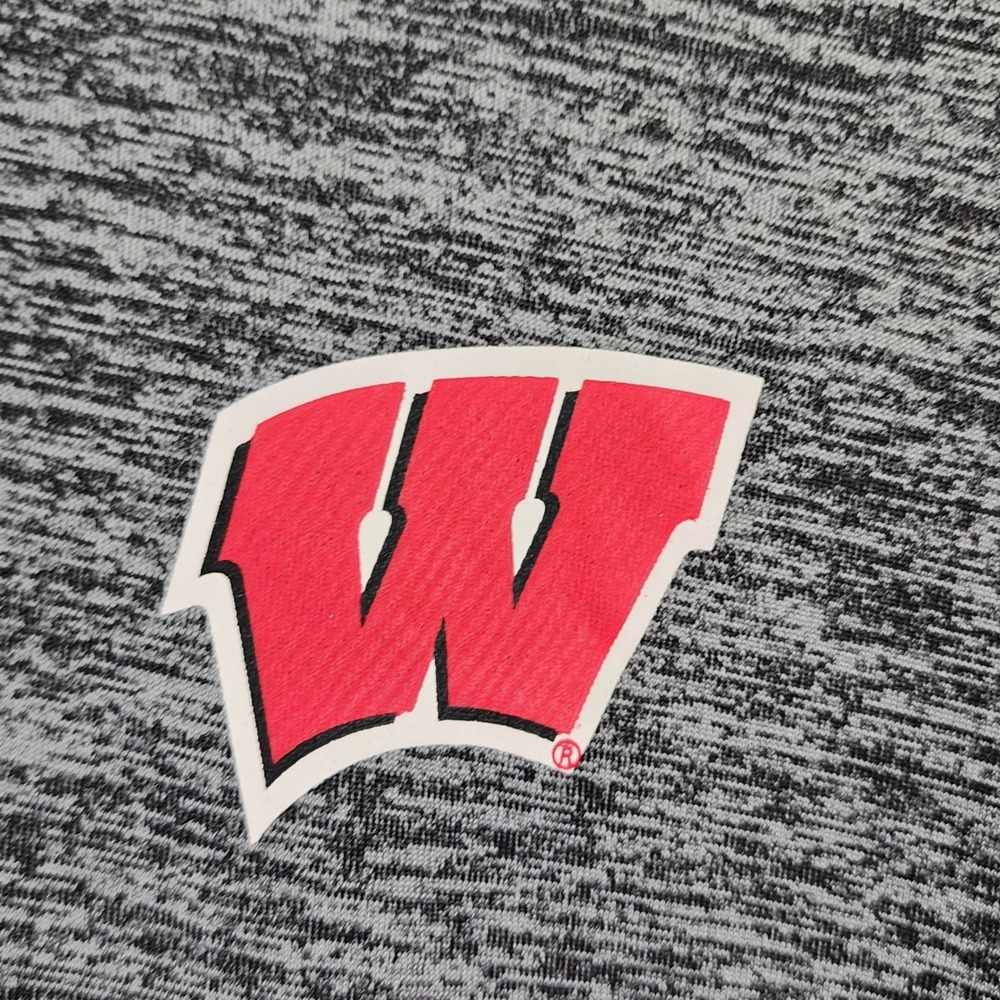 Wisconsin Badgers Quarter Zip Colosseum Pullover Mens XL Gray Space Dye Sport - Picture 3 of 13
